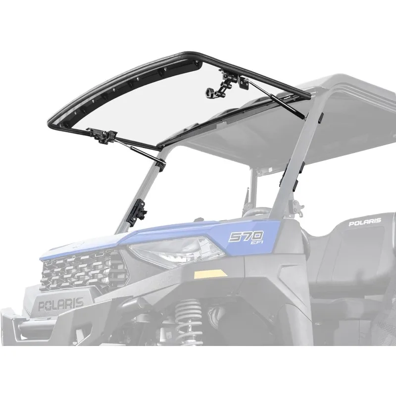 

SuperATV Scratch Resistant 3-in-1 Flip Windshield for 2022+ Polaris Ranger SP 570, Crew, Can be Closed, Vented, or Fully Open, M