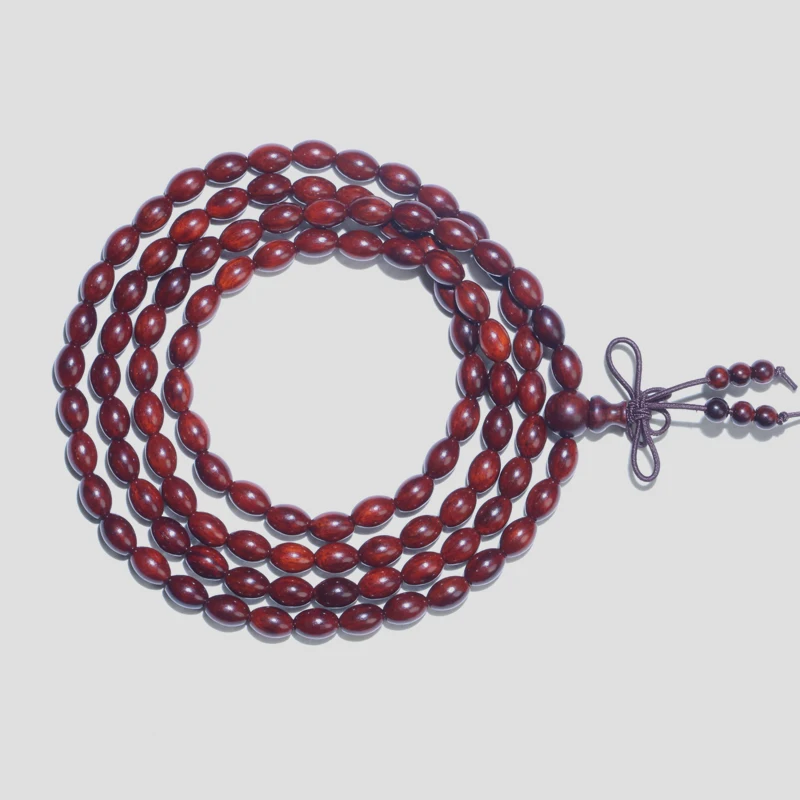 Indian Sandalwood Rosewood Rice 5mmx7mm Wooden Necklace Bracelet 108 Wooden Bead Bracelet Necklace Bracelet Yoga Zen
