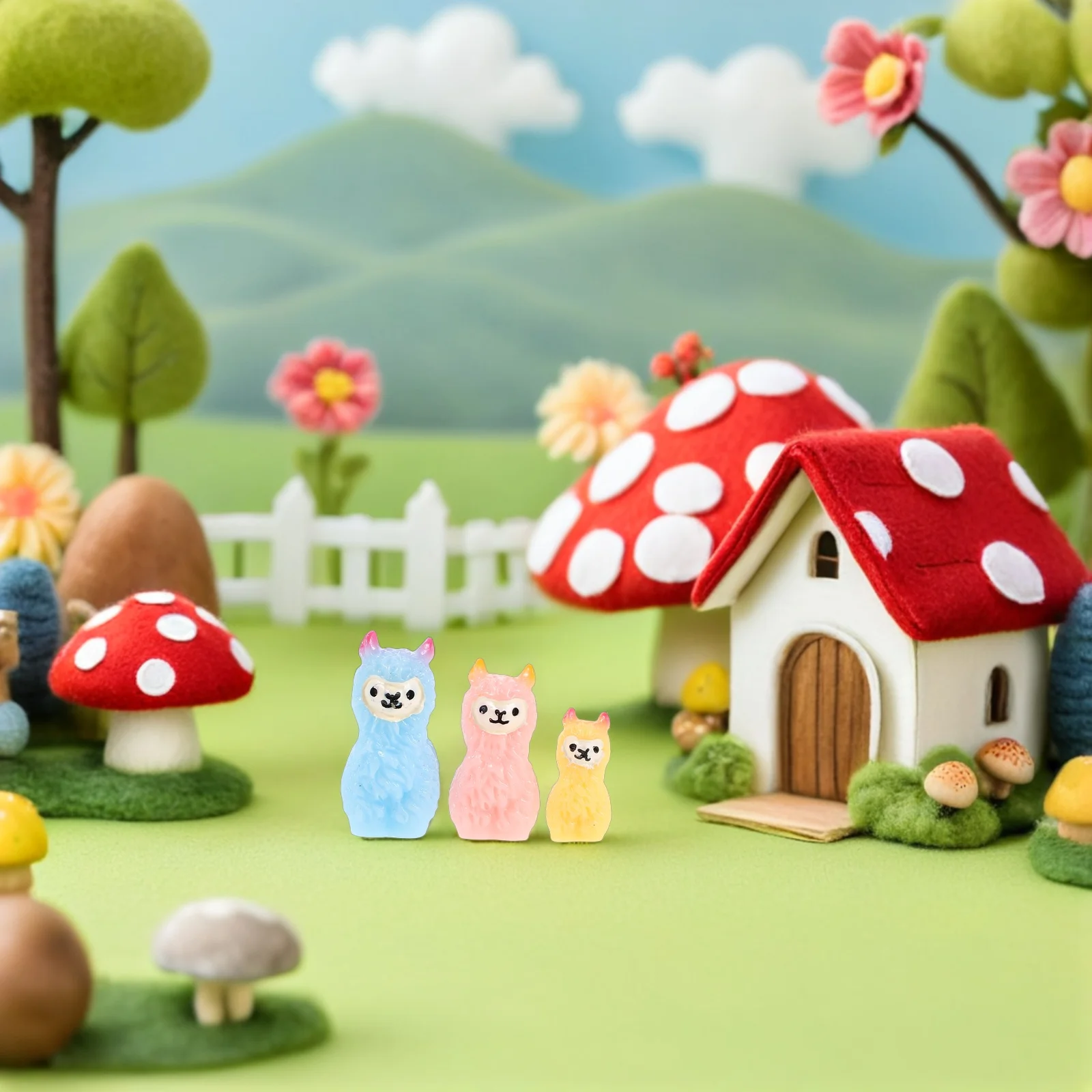 

6 Pcs Alpaca Ornament Small Resin Animals Tiny Figures s for Potted Plants