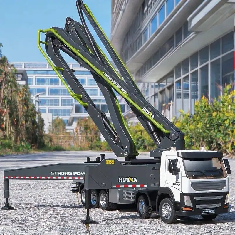 

1:50 литой под давлением цементный насос, модель грузовика, металлический бетонный конвейерный насос, цементный транспорт, инженерная модель автомобиля, детская игрушка в подарок