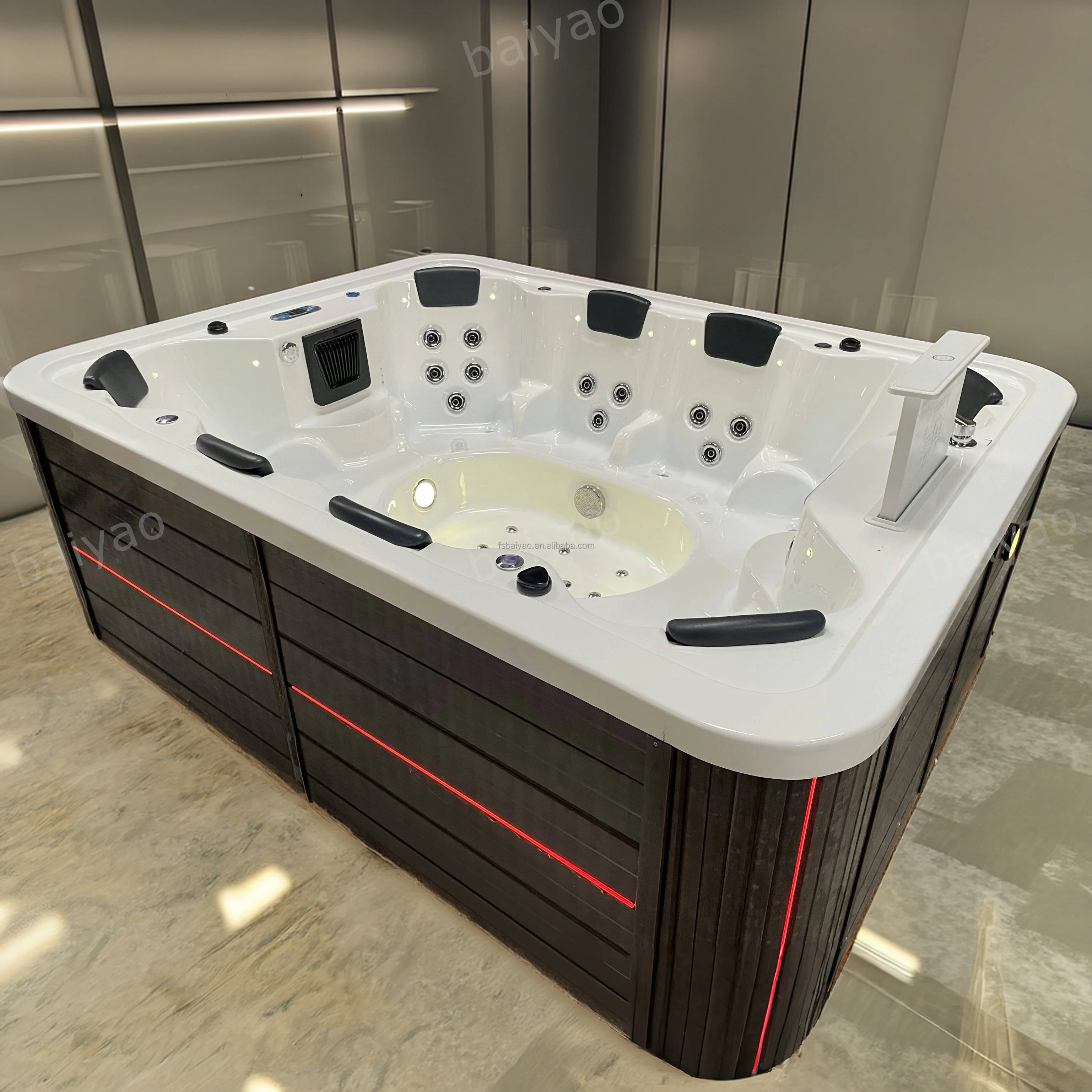Big Bath Whirlpool Jakuzzi for 8 Person  Outdoor Spas Soaking Free Standing Smart Hot Tub Home Spa Bathtubs