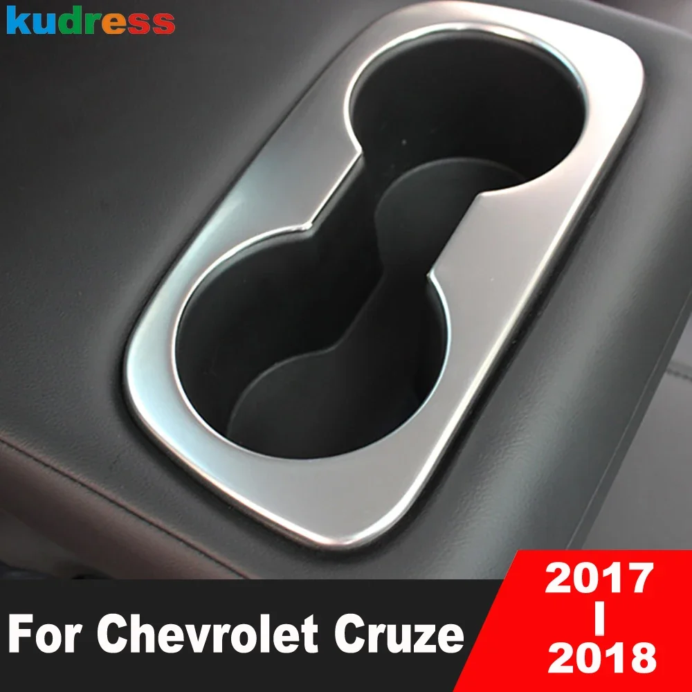 

For Chevrolet Cruze 2017 2018 Stainless Steel Car Rear Seat Water Cup Holder Frame Cover Trim Interior Mouldings Accessories