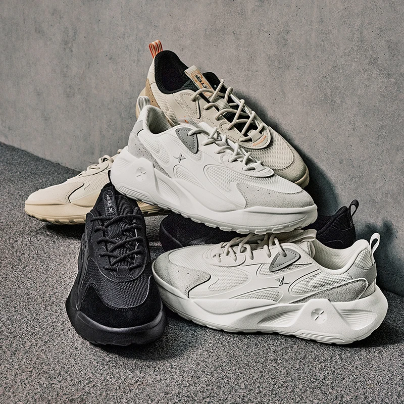 Xtep Starfall Lite Casual Shoes For Men 2025 Spring Lightweight Sports Shoes Cozy Everyday Thick Sole Sneakers 875119320015