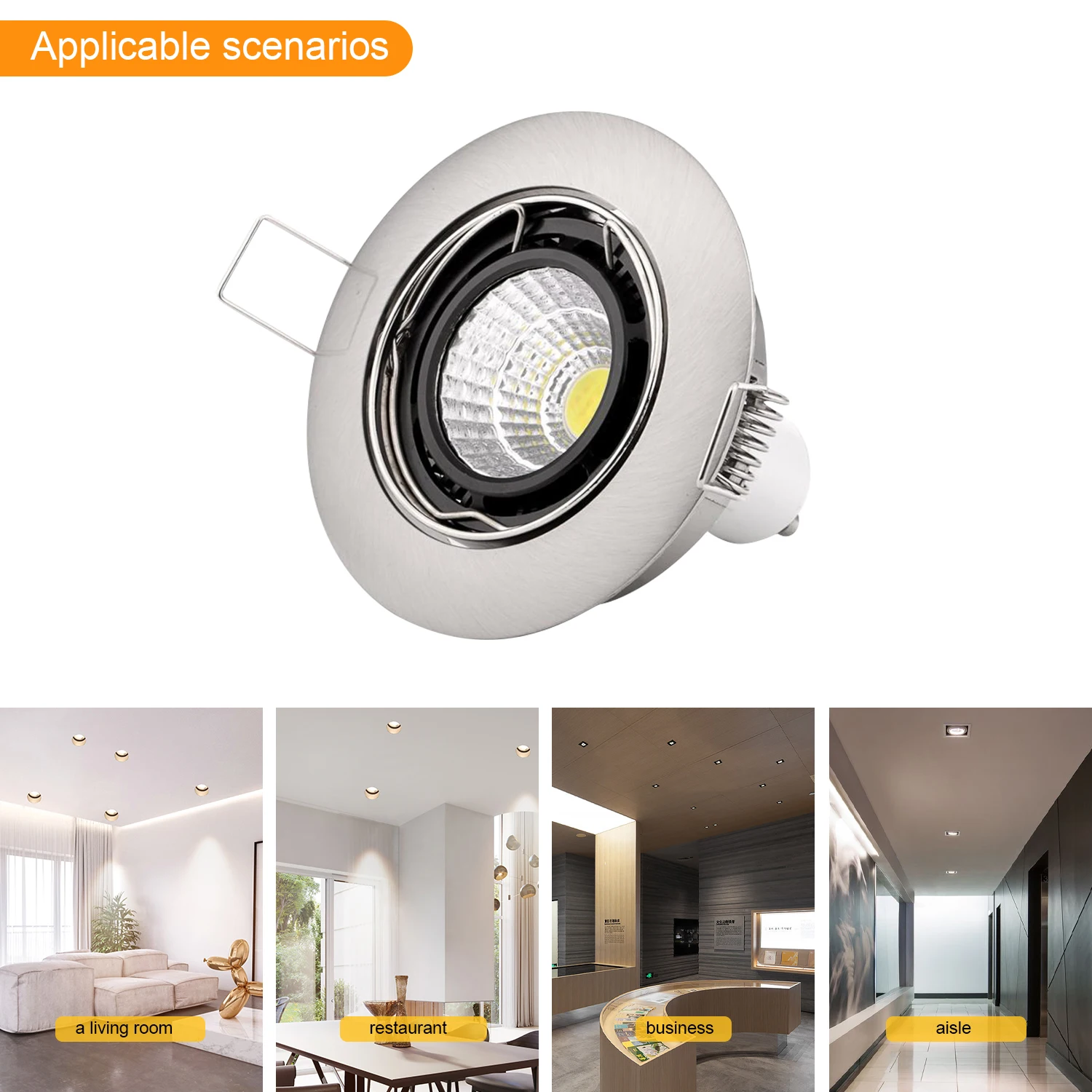 5 pçs/lote recessed led 70mm downlight recessed regulável luzes do ponto de teto lâmpada teto gu10 mr16 ponto luminárias