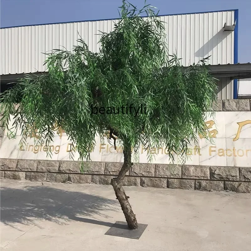 Y Simulation Willow Park Weeping Willow Fake Film and Television Stage Props Modeling Hotel Hall Set Living Room Landscape Tree