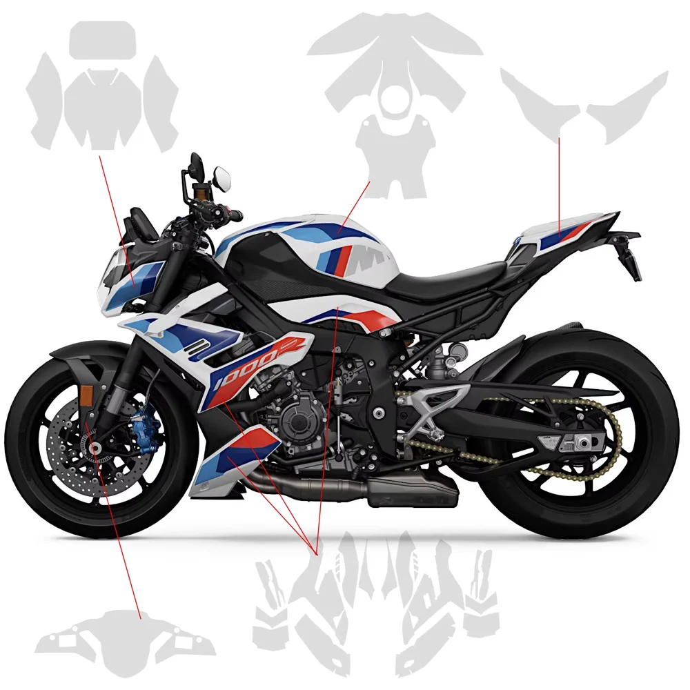 For BMW M1000R M 1000 R M1000 R M 1000R New Motorcycle Invisible Paint Protection TPU Film Set Body Fairing Transparent Stickers