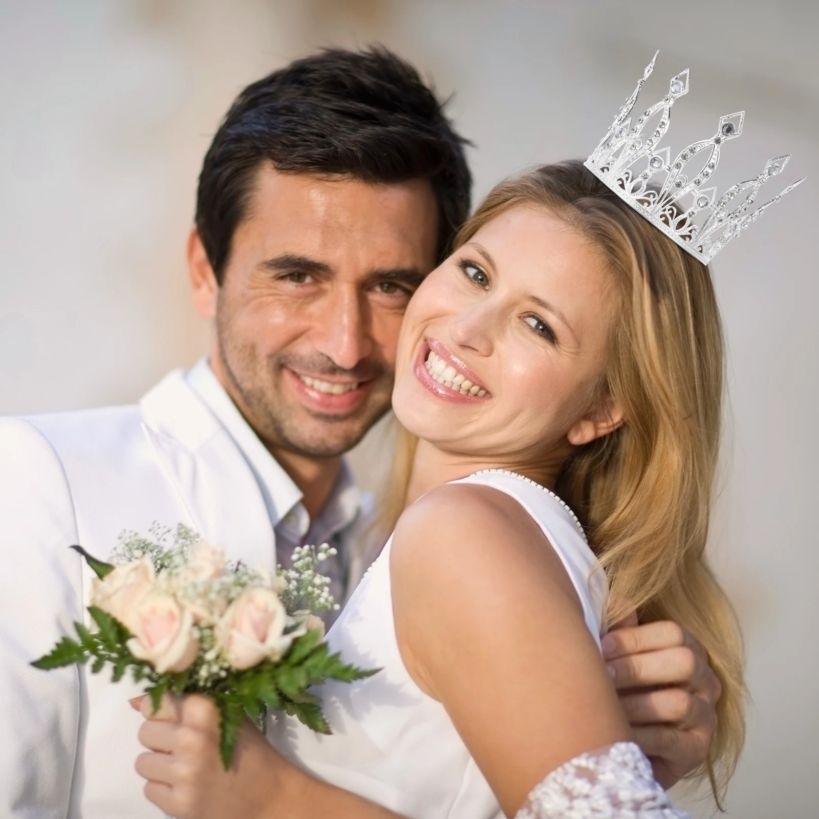 

Rhinestone Tiara Wedding Party Accessory Crown Headband Elegant Bridal for Bride