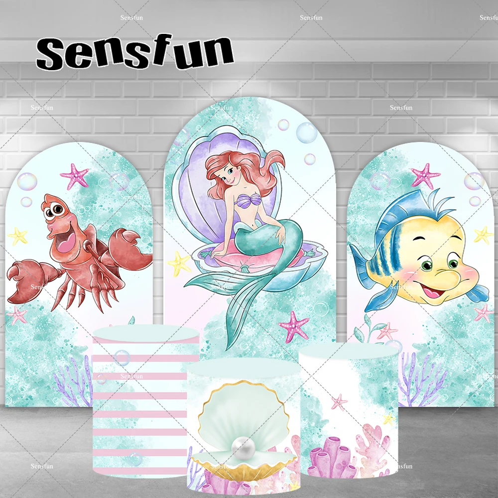 

Фон для фотографирования новорожденных с изображением маленькой Русалочки Ариэль