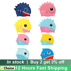 Kids Silicone Waterproof Comfortable Hair Care Children's Cartoon Shark Elastic Diving