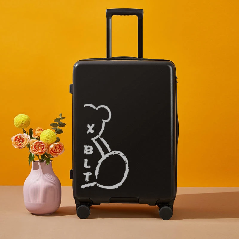 Luggage female fashion net red password trolley box cute bear student 20 inch boarding suitcase 24 trend