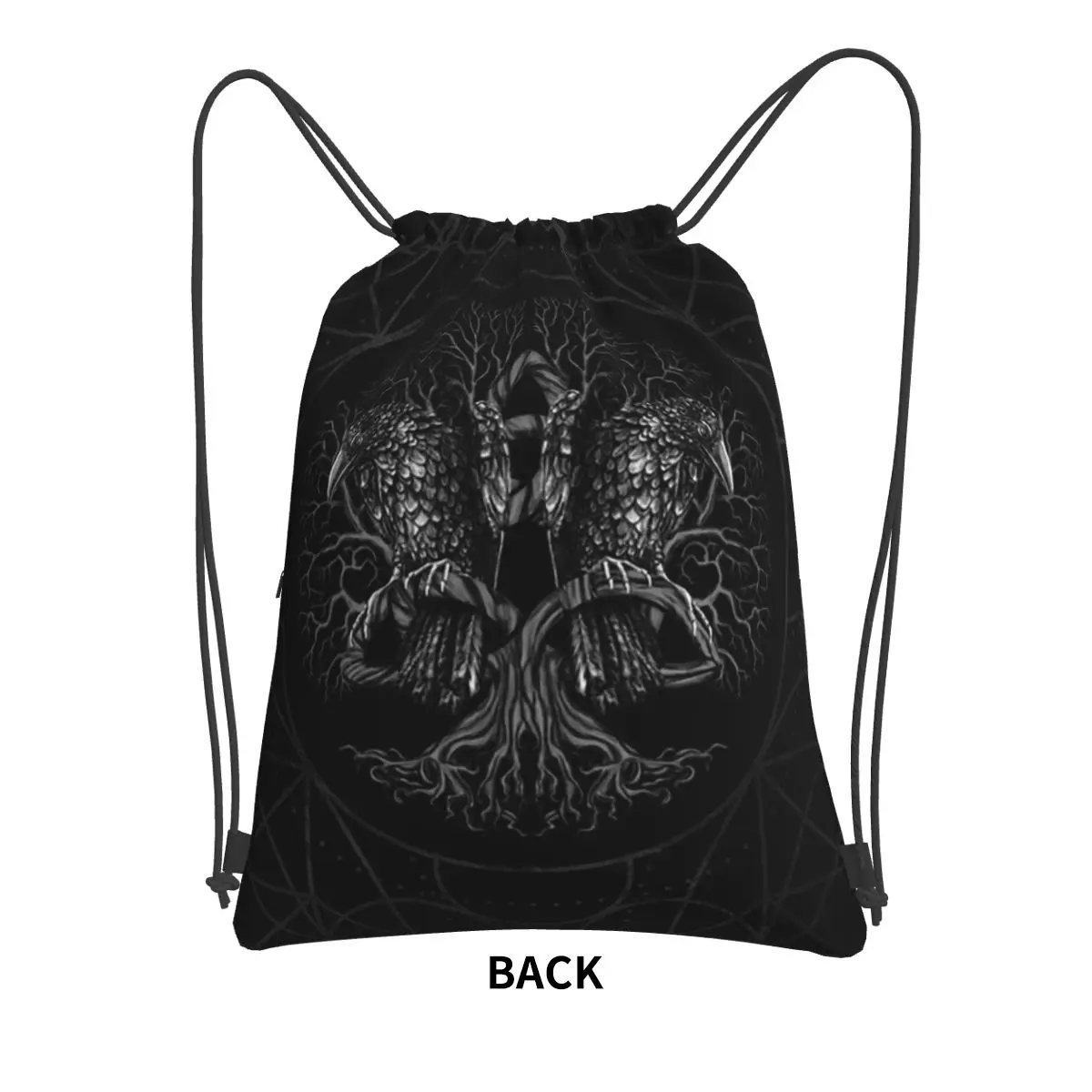 Tree Of Life Yggdrasil With Raven Backpacks Multi-function Drawstring Bags Sports Bag Book Bags for Man Woman Students