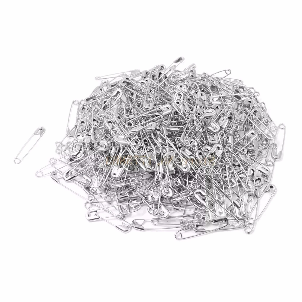100Pcs Small Silver Metal Steel Safety Pins 3cm 30mm  AA7683