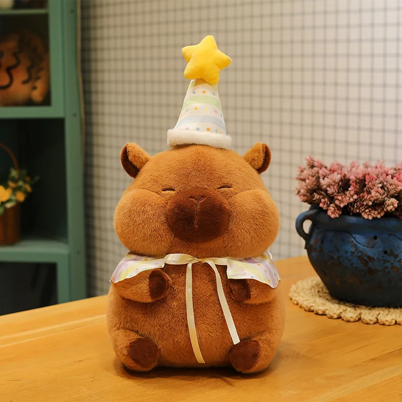 40/50cm Big Size Birthday Capybara Plush Dolls Cute Cartoon Plush Toys Comfort Soft Stuffed Hug Pillow Children's Birthday Gifts