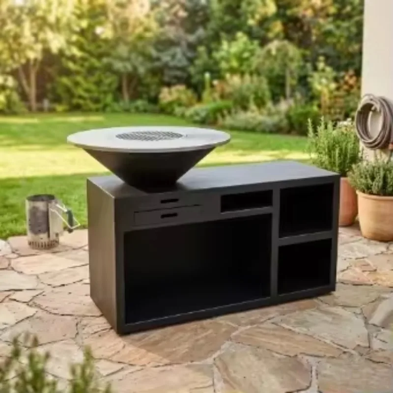 Barbecue Outdoor Stainless Steel Gas Grill Adjustable Height BBQ Grill Fire Pit XH