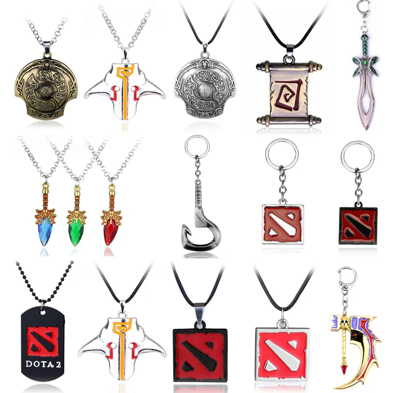 Game DOTA 2 Pendant Necklace Aegis of Champions Talisman of Evasion Aghanims Scepter Butterfly Sword Weapon Series