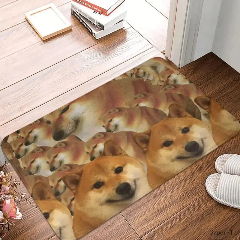 Cheems Shiba Inu Doge Meme Front Floor By Entrance Mats Outdoor Kitchen Bathroom Doormat Garage Carpet Rug