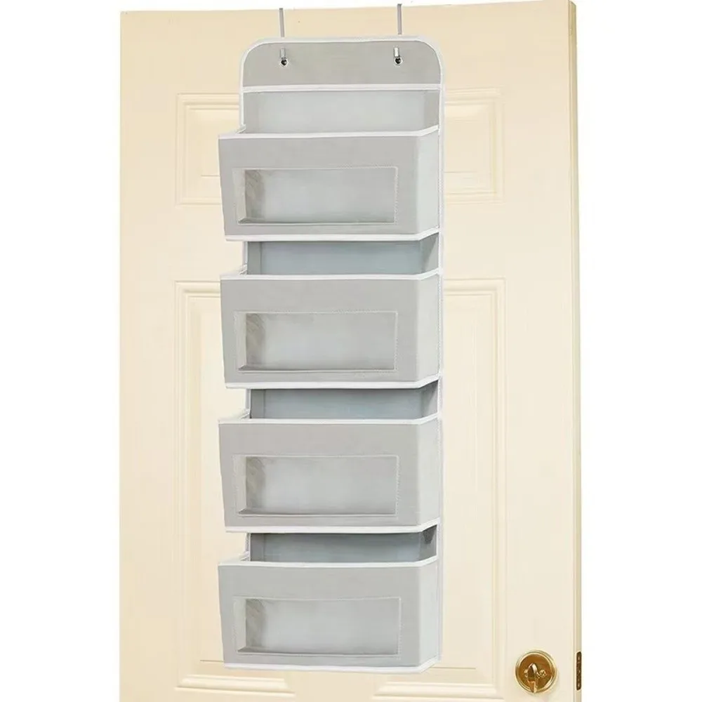 New 3/4/5 Tiers Over Door Organizer Clear PVC Window Space Saving Storage Organizer Durable Hanging Storage Bag Home Use