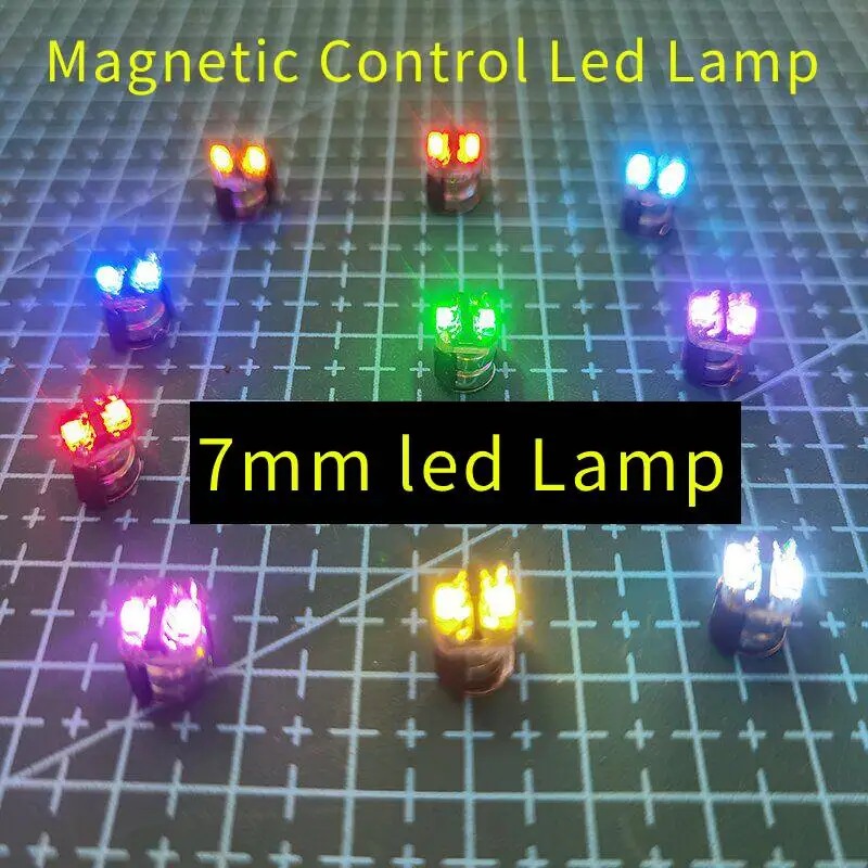 

7mm AG1 Battery Mini Magnetic Dual LED Light - Steady On / Flash / Breathing for Model Hobby, Dollhouse & Miniature Scenes 1pc