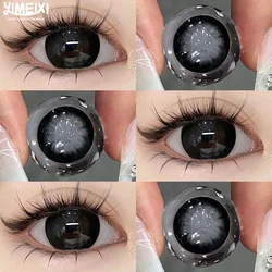 YIMEIXI 1Pair Black 14.5mm Lenses Contact Lenses for Eyes with Myopia 0 to -8.00 Degree 1 Day Use Grey Nature Lens Korean Lenses