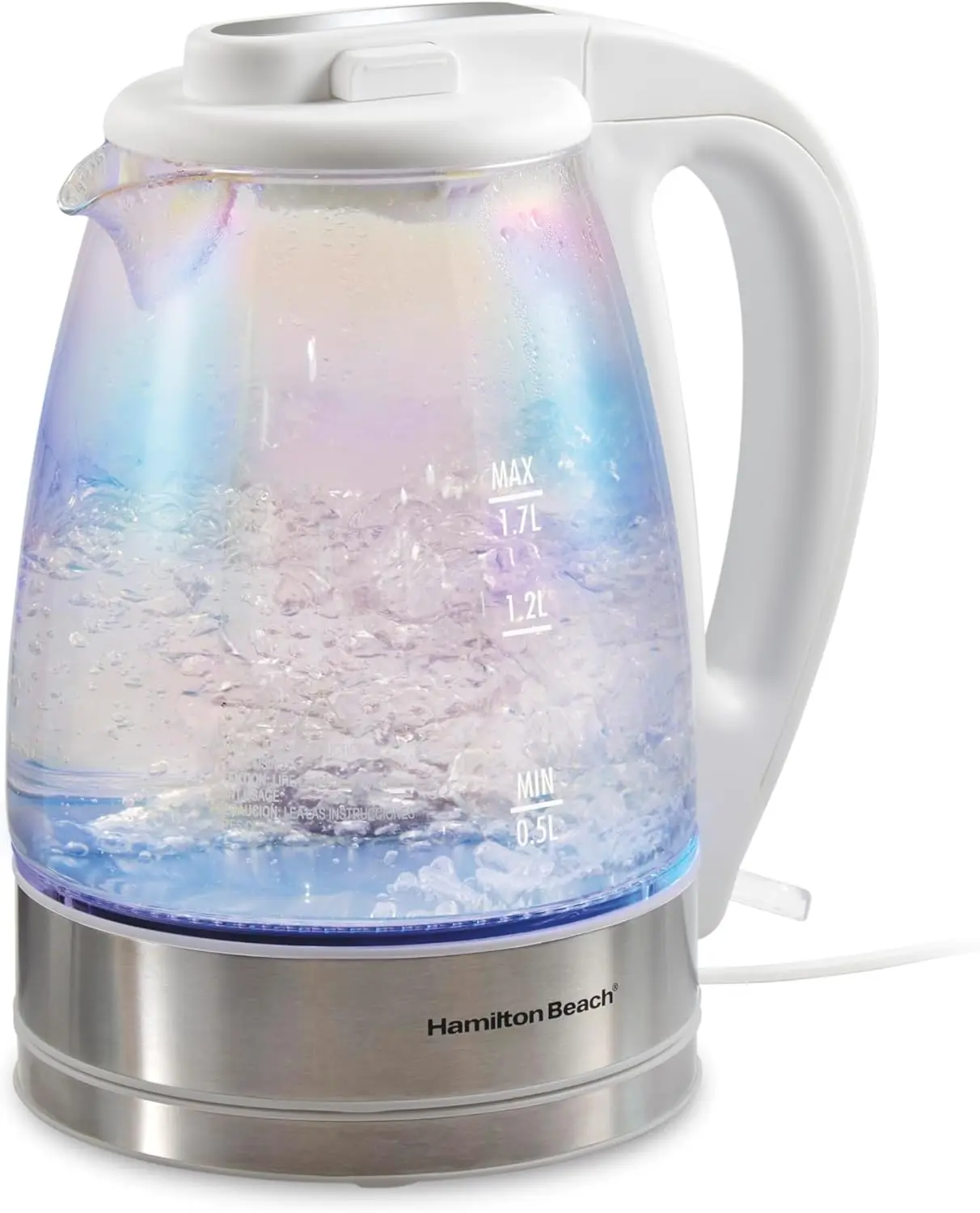 

1.7L Electric Tea Kettle with Auto-Shutoff, LED Indicator, Cordless Design, and Clear Glass for Fast Boiling