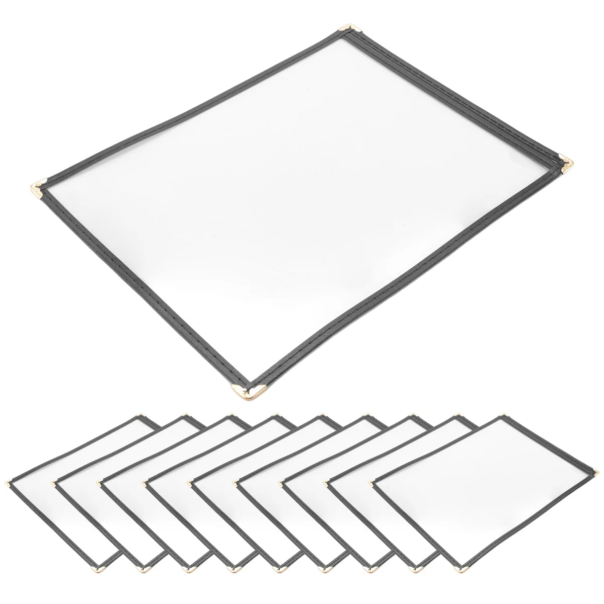 N99R Pacote com 10 capas de menu - página única, 2 vistas, cabe em papel de 8,5 x 11 polegadas - capas de menu de restaurante