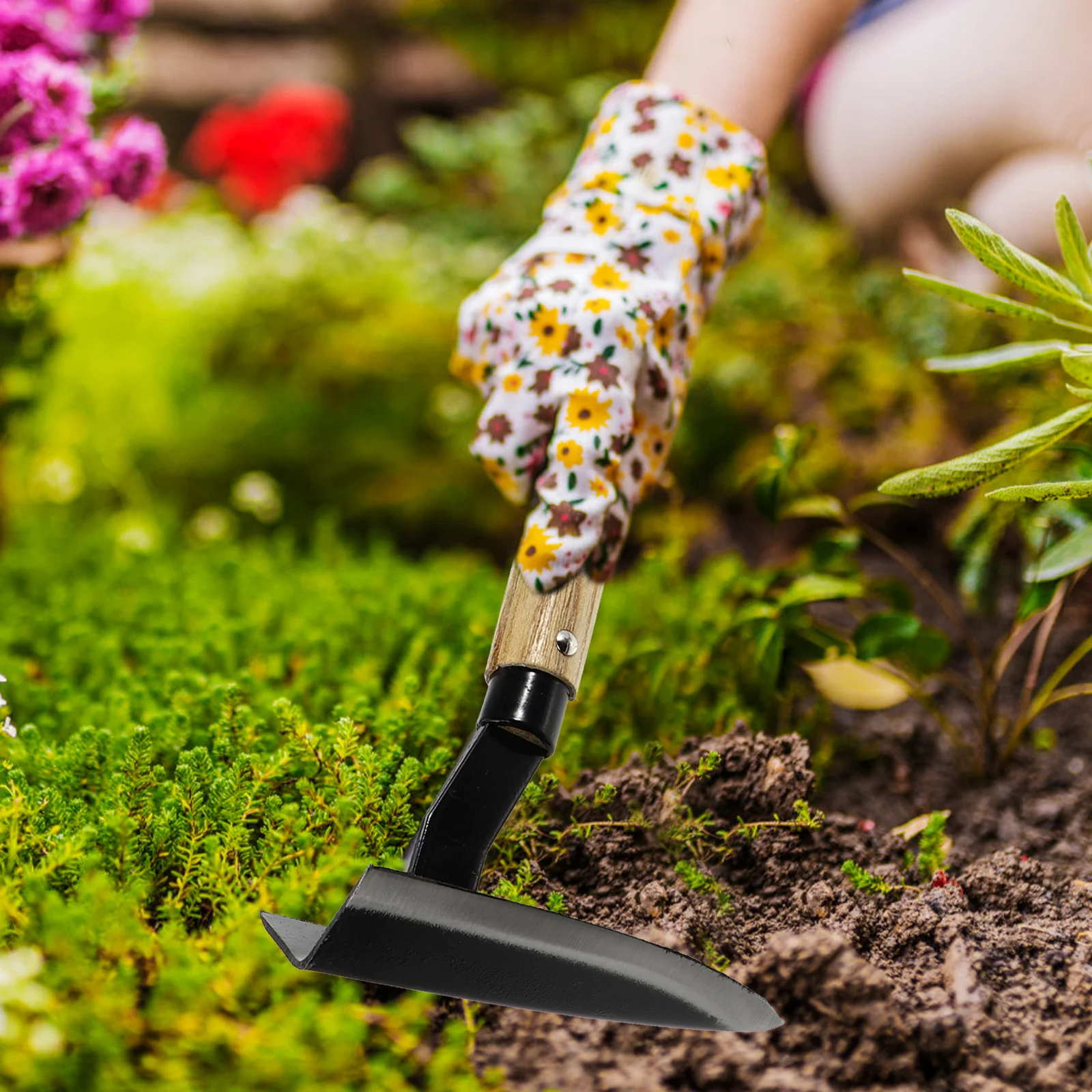 

1Pcs High Quality Garden Hand Hoe with Wood Handle Multi Purpose Weeding Tool for Home Farming Agriculture Labor Saving Planting