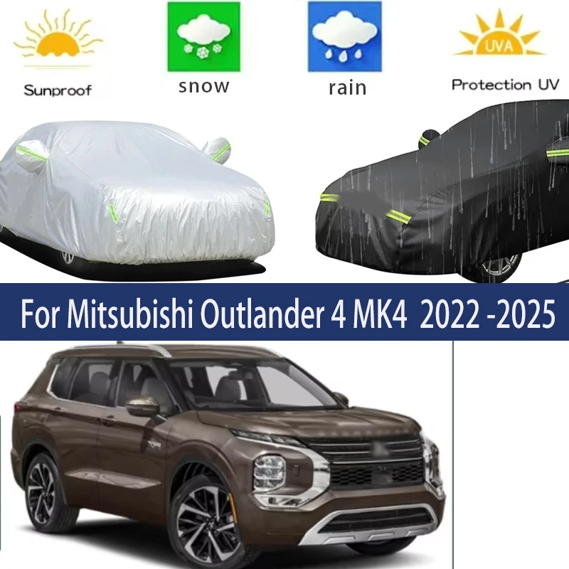 

For Mitsubishi Outlander 4 MK4 GM GN ZM 2022 -2025 Full Car Covers Outdoor Sun Anti UV Rain Snow Dust Protection Oxford Cloth