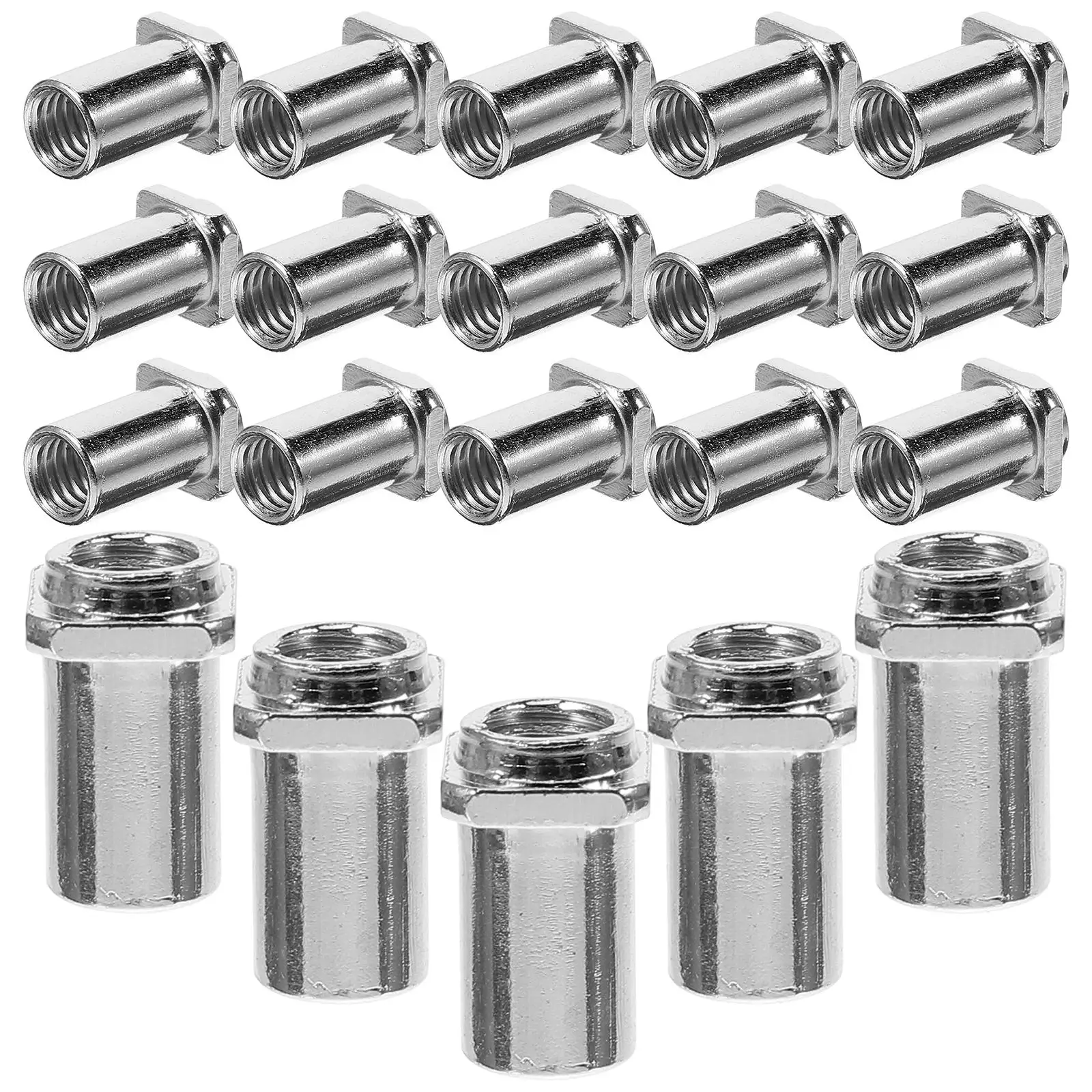 

20 Pcs Musical Instrument Drum Screw Nut Snare Part Iron Swivel Nuts Tension Rod Lug