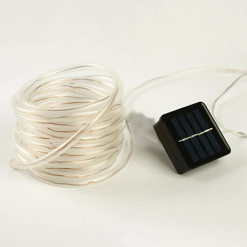 

7m 50 LED Solar Powered Tube String Lights Warm White Decoration LED String Lights for Patio Garden Bedroom Party