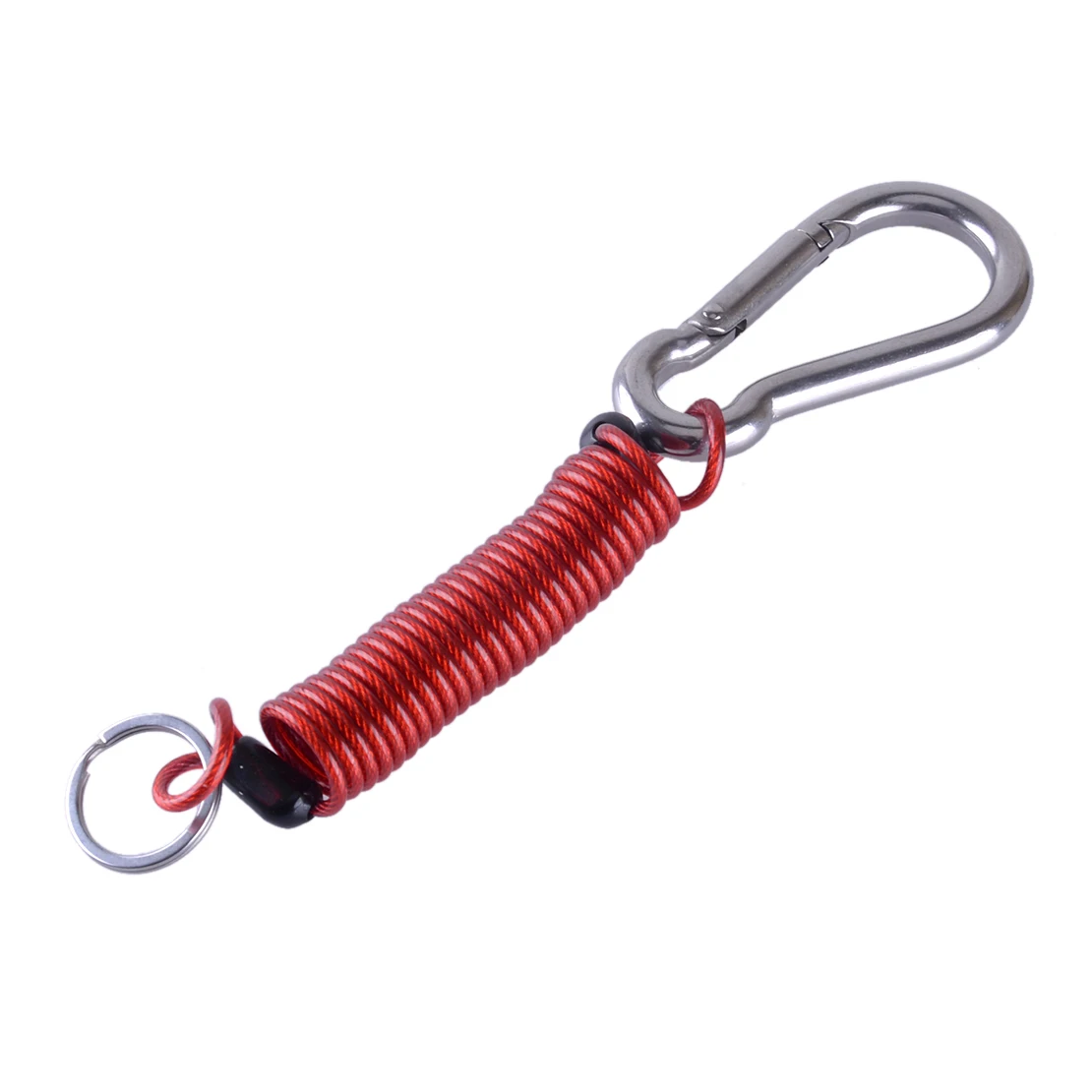 2Pcs Universal 80mm RV Trailer Boat Cable Spring Clip Safety Buckle Foot Breakaway Connector Red Elastic Rope