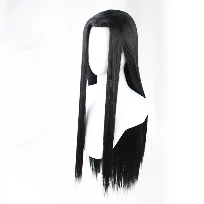 

w;2,c\4.g;80cm Wigs 100cm Black Long Straight Centre Parting Widow's Peak Styled Heat Resistant Synthetic Hair Anime C6,b'8\j'7/