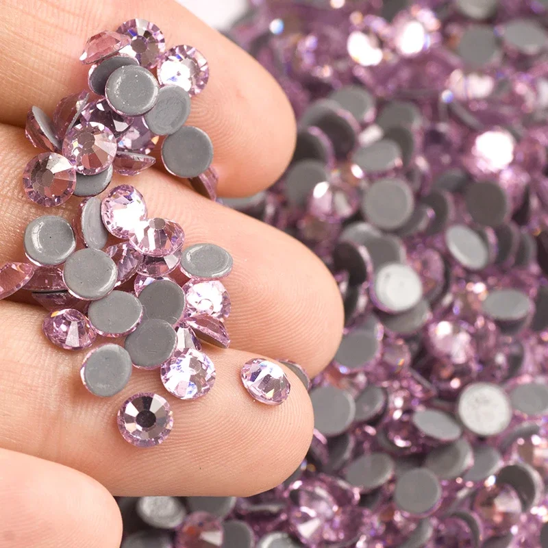 PUBRILEX Originalfarben Hotfix Strasssteine 14 Facetten Flache Rückseite Kristall Strass für Kleidung, Schuhe und Accessoires – Detail 14
