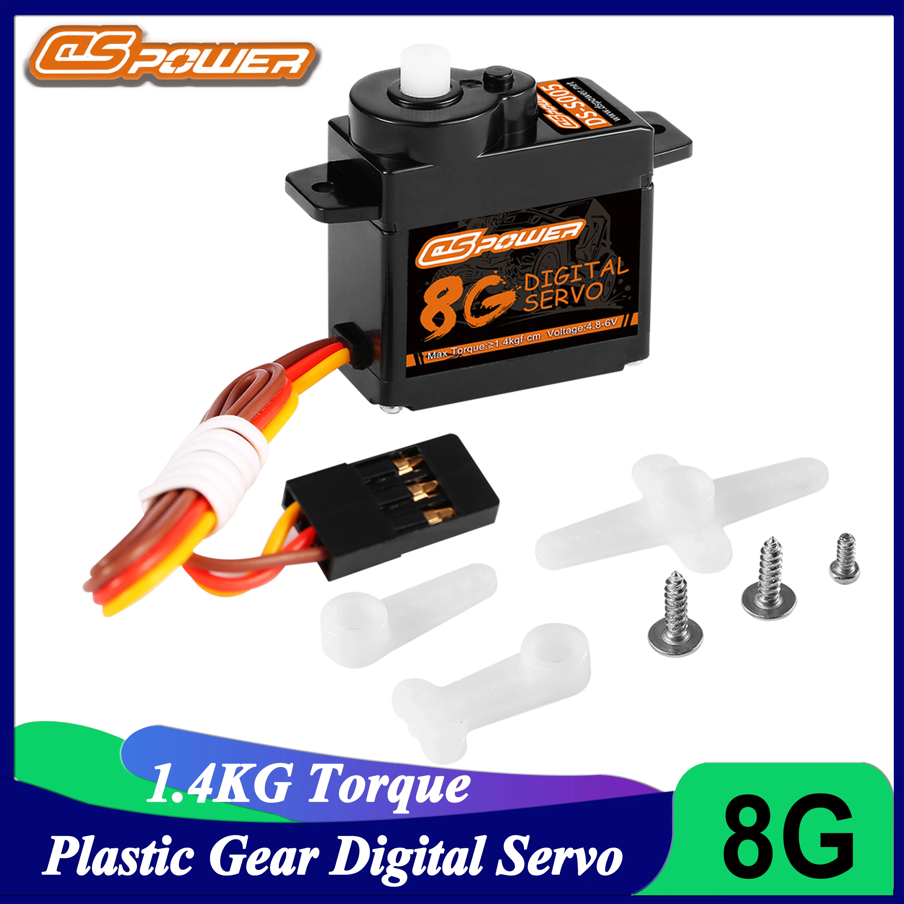 DSpower 8g Ingranaggio di Plastica Impermeabile Micro Servo Motore Coreless Servo Digitale per RC Auto Da Corsa Aereo Elicottero Robot Wltoys