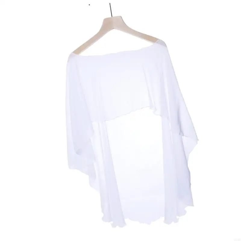 

Bells Sleeves Outdoor Shoulder Wrap Breathable Sheer Shawl for Sun Protections Y166