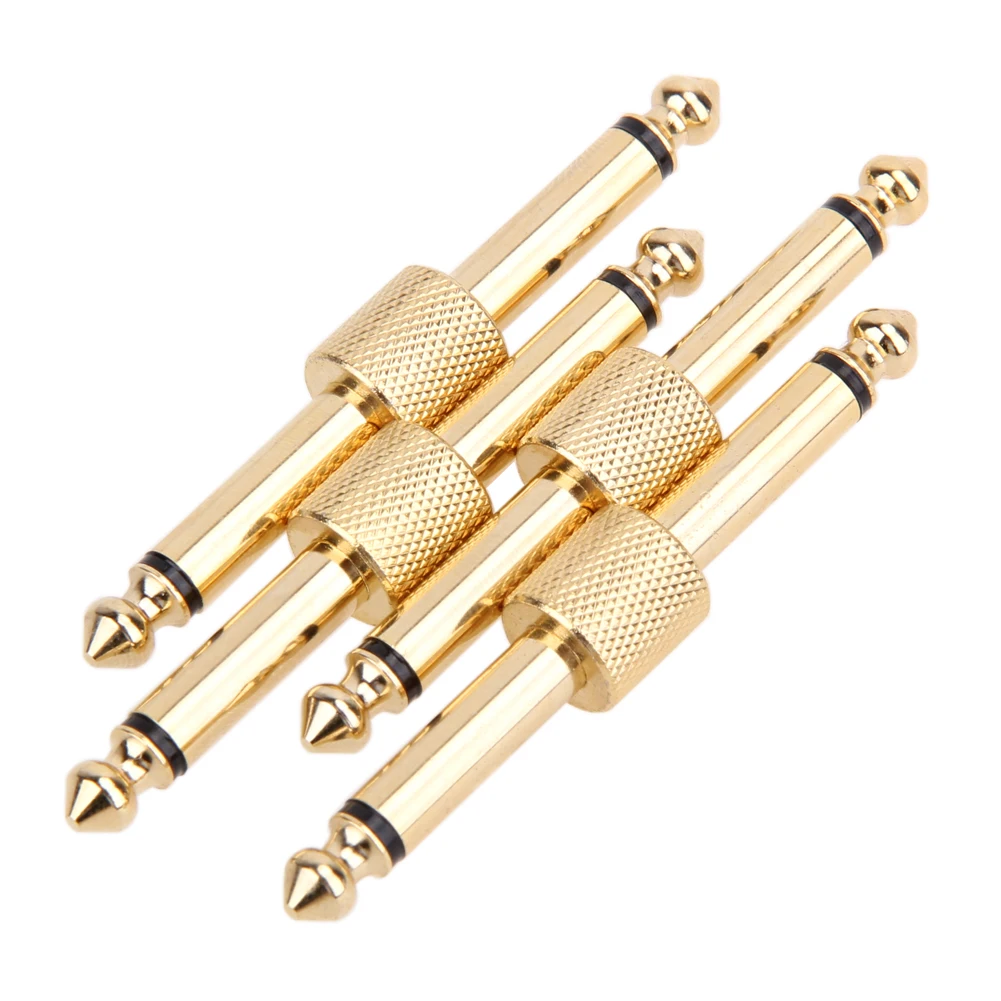 4PCS Guitar Effect Pedals Convert Instrument Connector Adapter Connector Metal Solder Plug Patch Audio adaptors 6.35mm jack