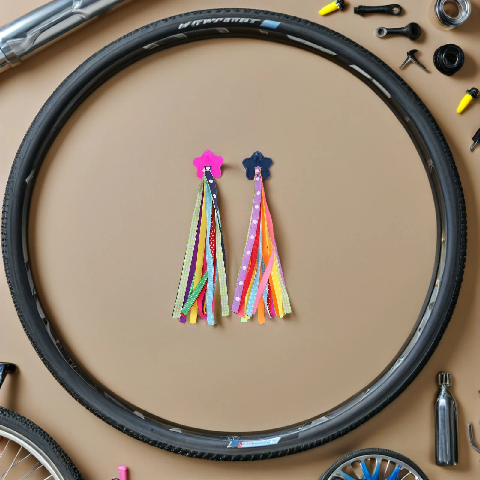 

Colorful Streamers Decorative Bike Tassels for Kids Handlebar Scooter Plastic Design durable flying wind riding fun accessories
