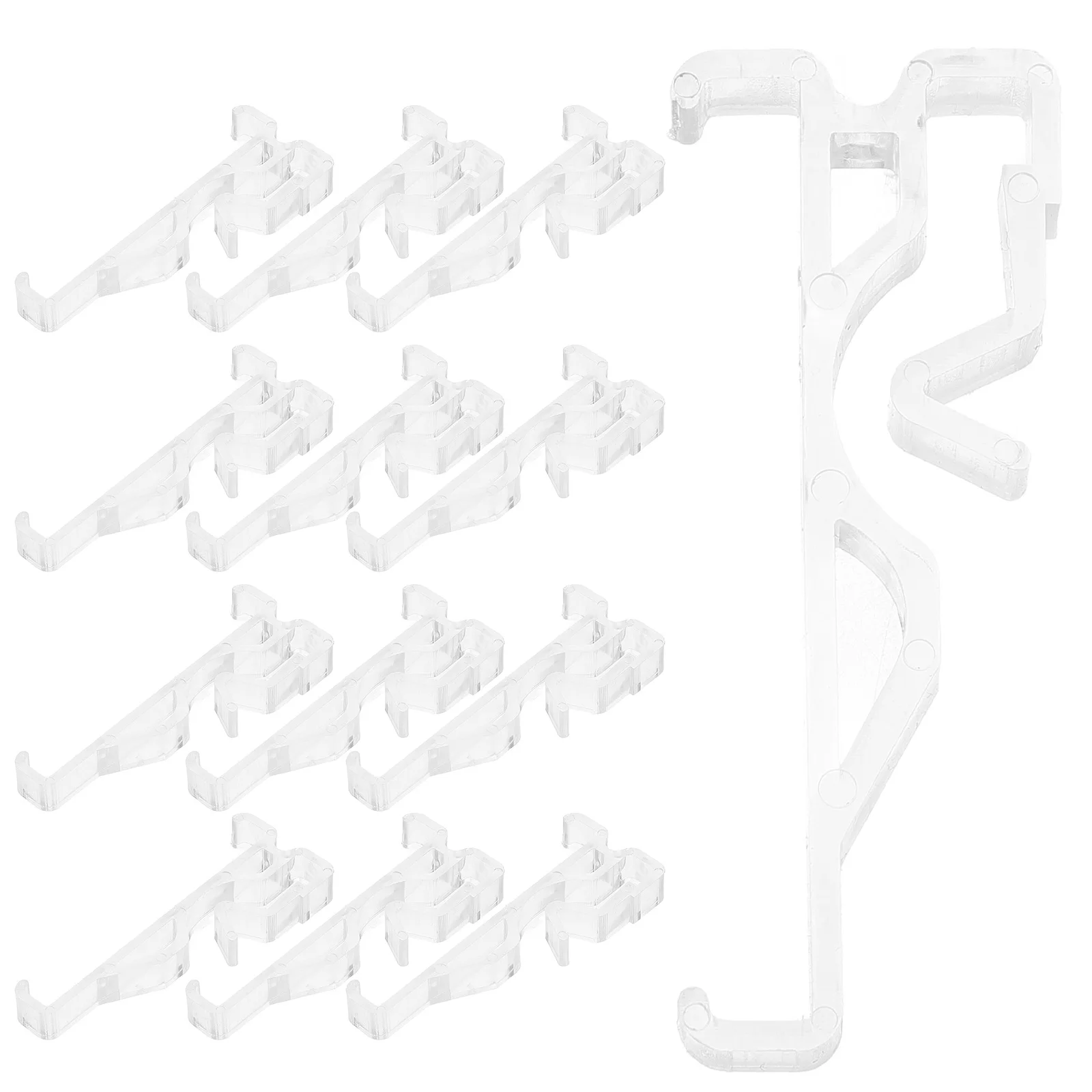 

12pcs Window Clear Plastic Hidden Brackets Horizontal Wood Accessories Adjustable Retainer Holder For Home Office Blinds Valance