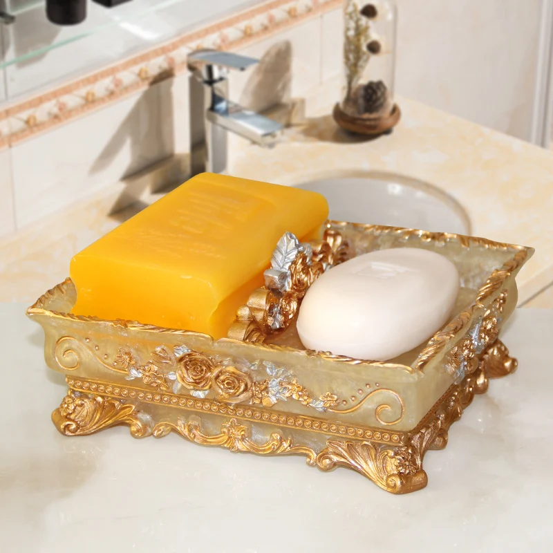 Creative Household Drain Soap Box Light Luxury High Value Large Double Grid Soap Box Multifunctional Shelf