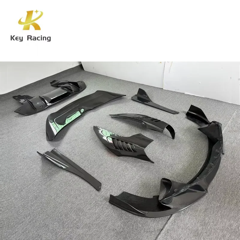 Carbon Fiber V Style Front Lip Rear Bumper Diffuser Front Fenders Side Skirts Rear Spoiler For Mclaren 720S VRS Style Body Kit