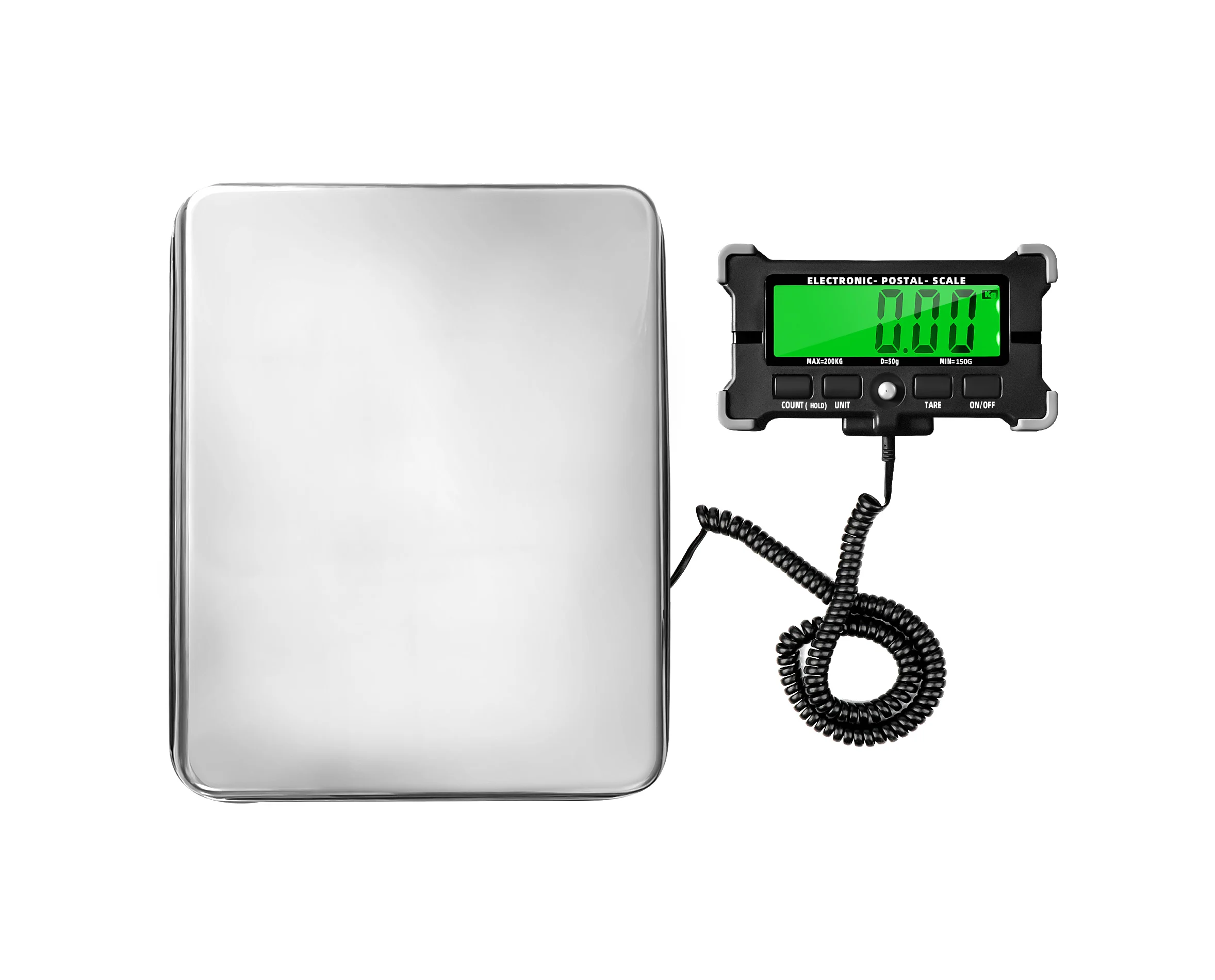 PS21 Digital Scale 200KG 120KG Electronic Postal Scale Stainless Steel Floor Scale LCD Backlight Display Portable Shipping Scale