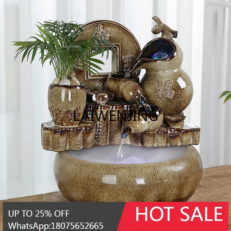 feng shui wheel, flowing water generates wealth, ornaments attract wealth, fountain circulating water decoration cornucopia