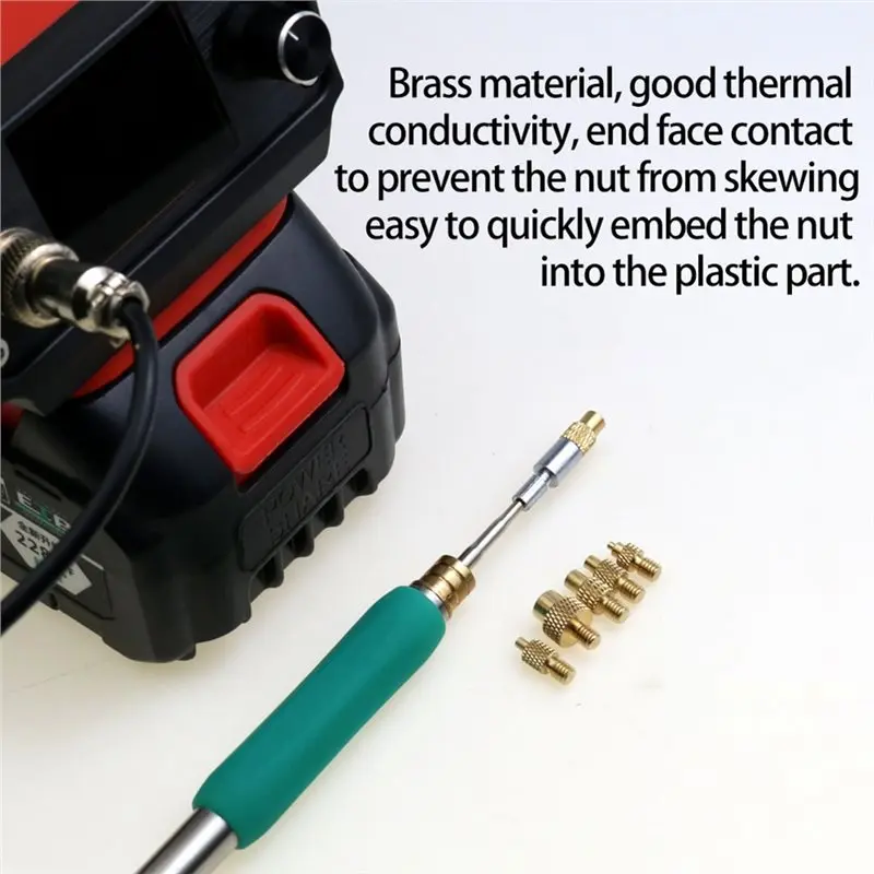 KSOL C210/TS21/HS-02B Heat Insert Nut Iron Tip Trimming Kit Internal Thread Soldering Iron Tip 3D Print Modify Finishing Tool