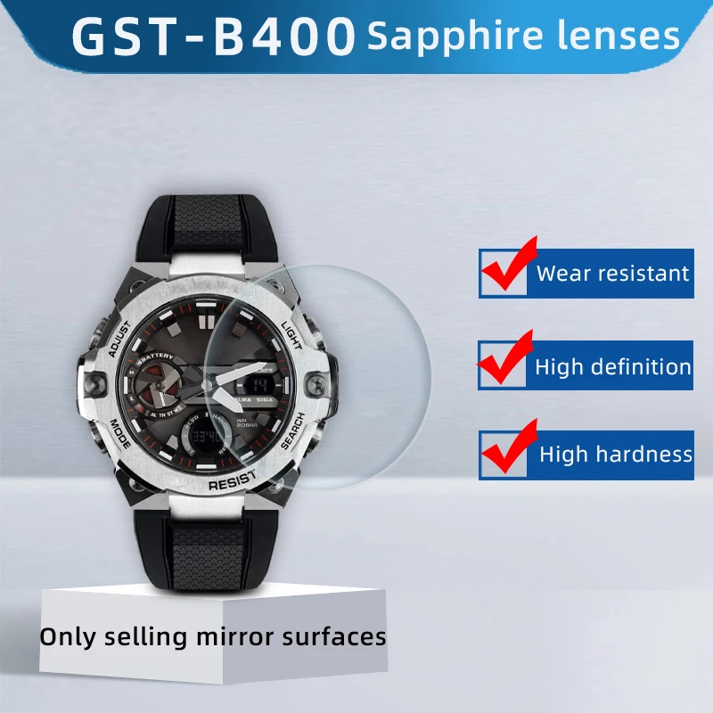 GST B400 Case Glass Sapphire Glass For Casio GST B400 Mirror G-SHOCK b400 Glass Dial Lens Watch Mask Door Wholesale Accessories