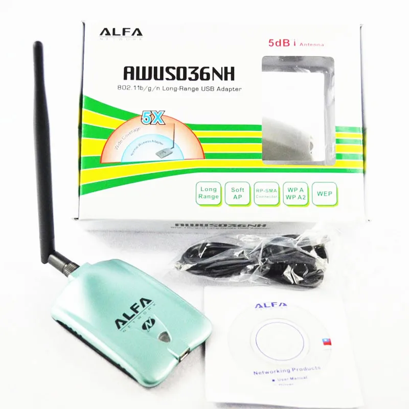 Scheda di rete AWUS036NH Scheda di rete Kali Cdlinux Ubuntu Penetrazione wireless USB senza unità