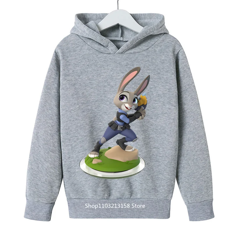 Cartoon Disney Zootopia hoodie boys and girls 2024 new hoodie top spring and fall children's hoodie top