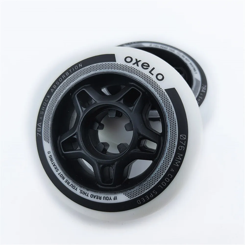 8 Pieces Inline Skates Wheels Slalom Skate Wheel Hockey Roller Skating Wheels 78A Hardness Solft 76 80mm 8pcs/set Patines Tires