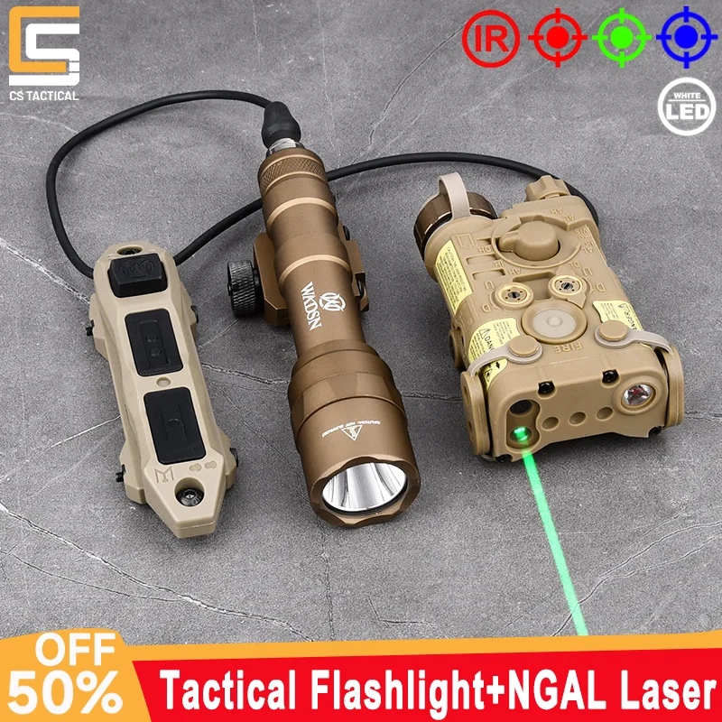 Dulngal-Viseur laser IR, lumière blanche, interrupteur à pression, lampe de poche, lampe d'arme Hutning, rail de 20mm, rouge, vert, bleu, M600U, M300A