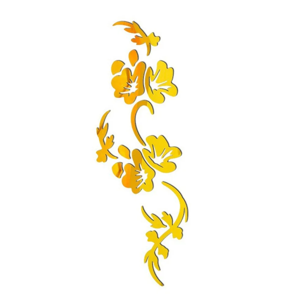 Creative Flower Vine Wall Sticker Acrylic Gold Black Silver Decorative Stickers DIY Ornament Flower Design Mural Art Living Room