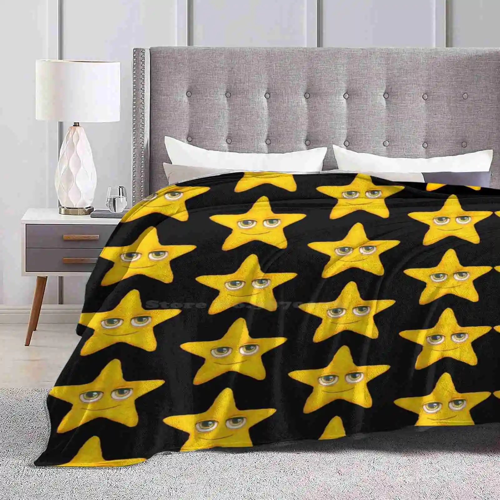 Star Fashion Soft Warm Throw Blanket Big Eyes Big Eye Art Fantasy Art Starry Merry Christmas Christmas Star Quirky Star