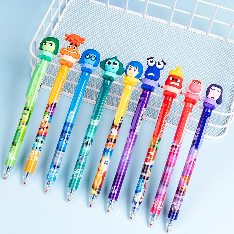 9/36pcs Anime Inside Out 2 Doll Penna Gel 0.5mm Cancellabile Blu Smart Team Sign Press Pen Studente Forniture di Cancelleria Regalo All'ingrosso